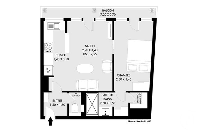 Appartement F2 à vendre - 2 pièces - 36.0 m2 - PARIS - 75020 - ILE-DE-FRANCE - Century 21 Saint-Fargeau