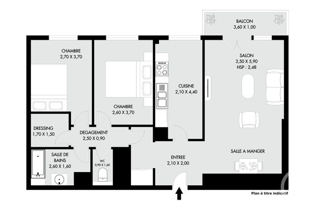 Appartement F3 à vendre - 3 pièces - 68.0 m2 - PARIS - 75020 - ILE-DE-FRANCE - Century 21 Saint-Fargeau