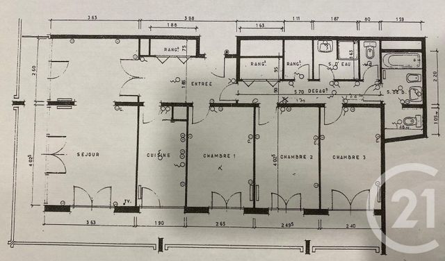 Appartement F5 à vendre - 5 pièces - 89.0 m2 - PARIS - 75020 - ILE-DE-FRANCE - Century 21 Saint-Fargeau