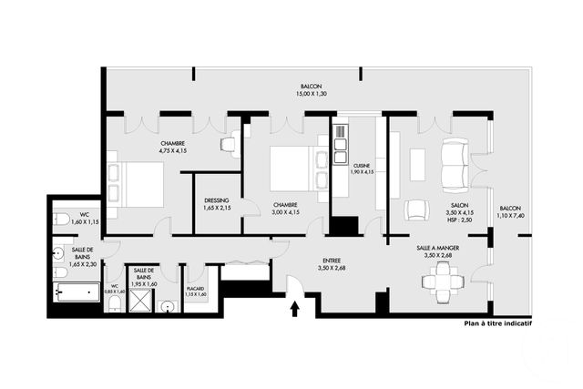 Appartement F5 à vendre - 5 pièces - 89.0 m2 - PARIS - 75020 - ILE-DE-FRANCE - Century 21 Saint-Fargeau