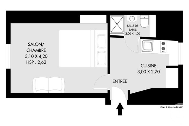 Appartement F1 à vendre - 1 pièce - 16.49 m2 - PARIS - 75011 - ILE-DE-FRANCE - Century 21 Saint-Fargeau