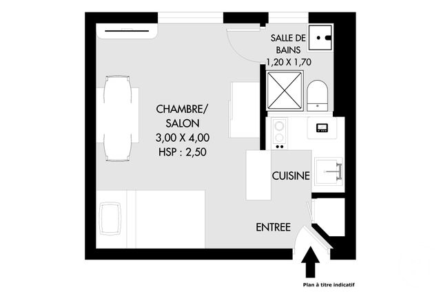 Appartement F1 à vendre - 1 pièce - 16.22 m2 - PARIS - 75018 - ILE-DE-FRANCE - Century 21 Saint-Fargeau