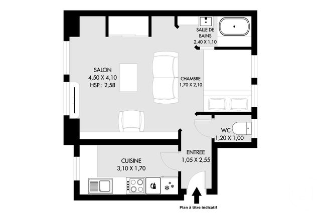 Appartement F1 à vendre - 1 pièce - 29.54 m2 - PARIS - 75020 - ILE-DE-FRANCE - Century 21 Saint-Fargeau
