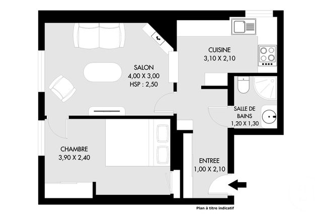 Appartement F2 à vendre - 2 pièces - 34.5 m2 - PARIS - 75020 - ILE-DE-FRANCE - Century 21 Saint-Fargeau