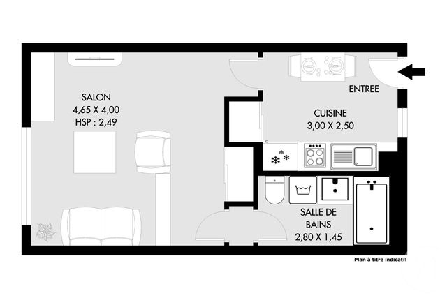 Appartement F1 à vendre - 1 pièce - 27.0 m2 - PARIS - 75020 - ILE-DE-FRANCE - Century 21 Saint-Fargeau