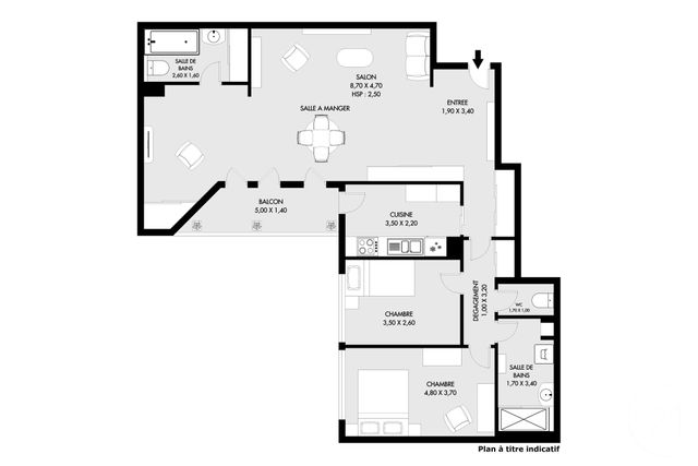 Appartement F3 à vendre - 3 pièces - 90.0 m2 - PARIS - 75020 - ILE-DE-FRANCE - Century 21 Saint-Fargeau