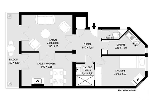 Appartement F3 à vendre - 3 pièces - 46.0 m2 - PARIS - 75020 - ILE-DE-FRANCE - Century 21 Saint-Fargeau